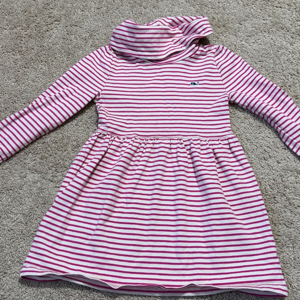Vineyard Vines Girl’s 4T Fall Winter LS  Striped Cowl Neck Long Sleeve Dress